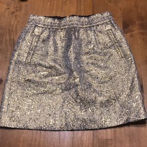 Gold & White Pencil Skirt from the Loft